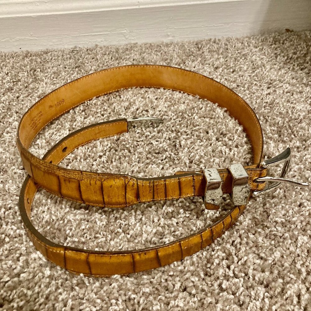 Martin Dingman Mens Alligator Leather Belt Size 36